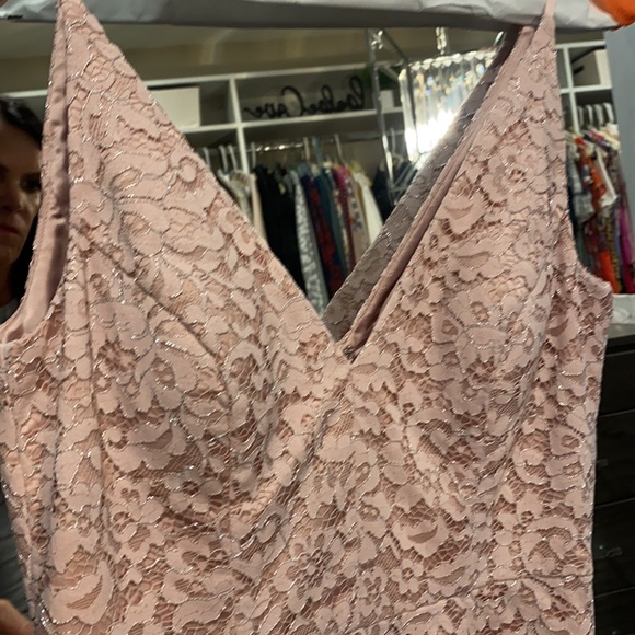 Eliza J pink lace with silver threads - Picture 2 of 4
